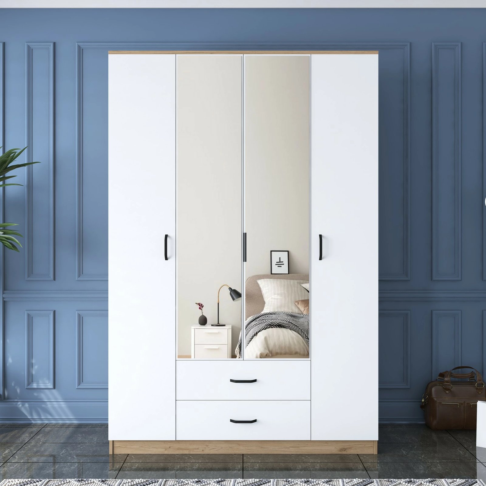 Dollap Skye Decor, ngjyrë arr dhe e bardhë, BA131 - 3052