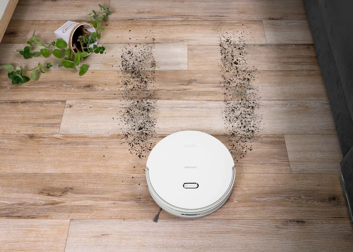 Robot fshesë-mop 2-në-1 Concept VR4050, 5000 Pa, bateri 270 min, rezervuar 300 ml, laser 3D, i bardhë