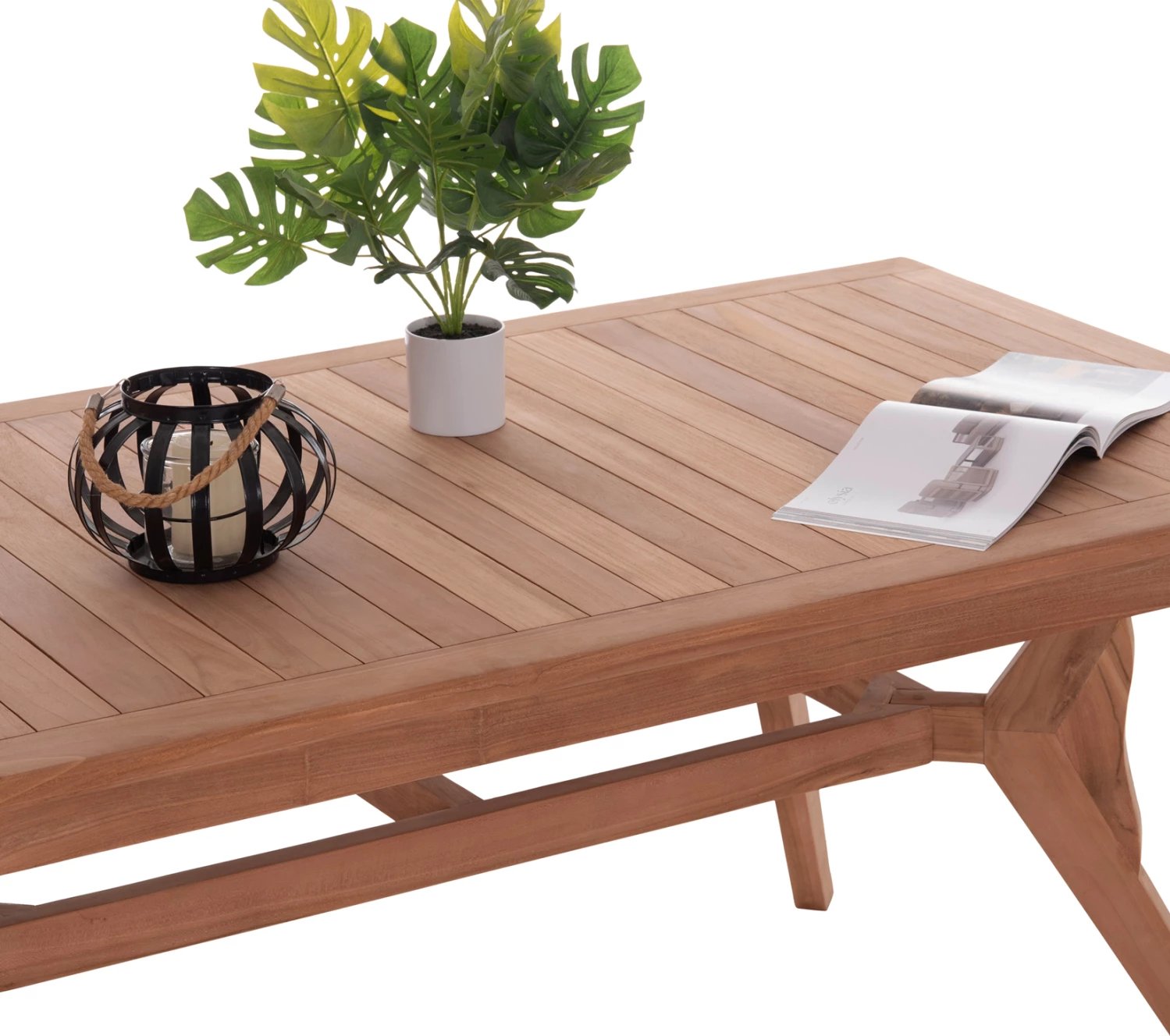 Tavolinë ngrënie për jashtë, dru teak natyral, WONDER FH18116, 180x91x75cm