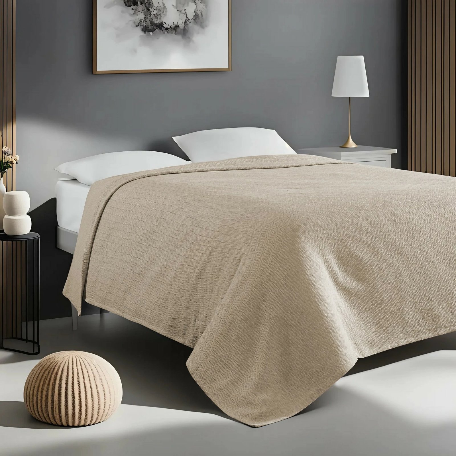 Çarçaf Double Pique, ngjyrë bezhë, 200x200cm