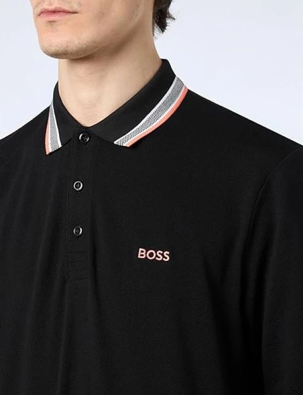 Maicë polo me mëngë të gjata Boss, meshkuj, e zezë