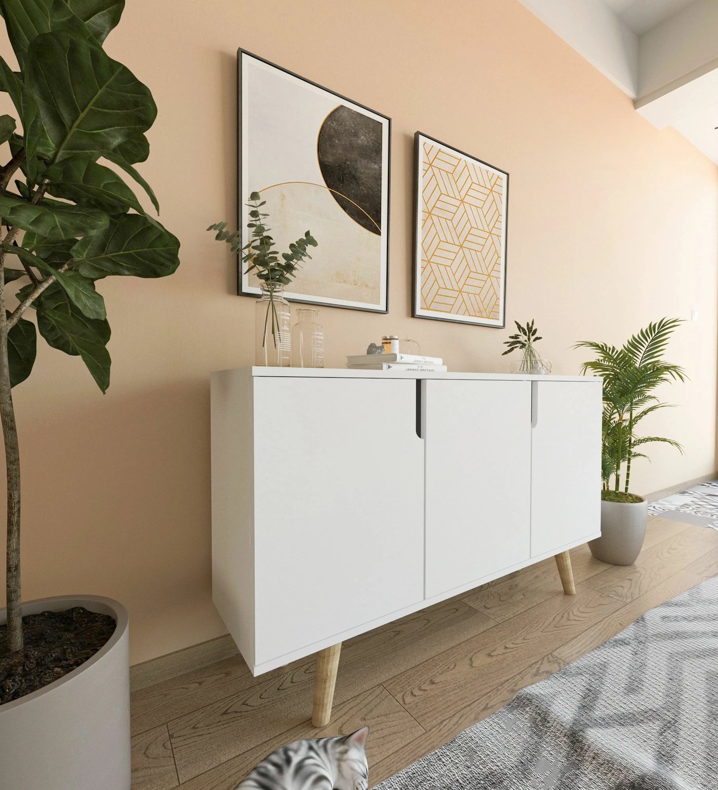 Konsol Skye Decor, Verona 120, e bardhë