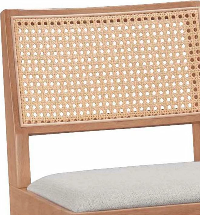 Karrige për bar Winslow, dru gome, ngjyrë arre, ratan pvc natyral, set prej 2 copë