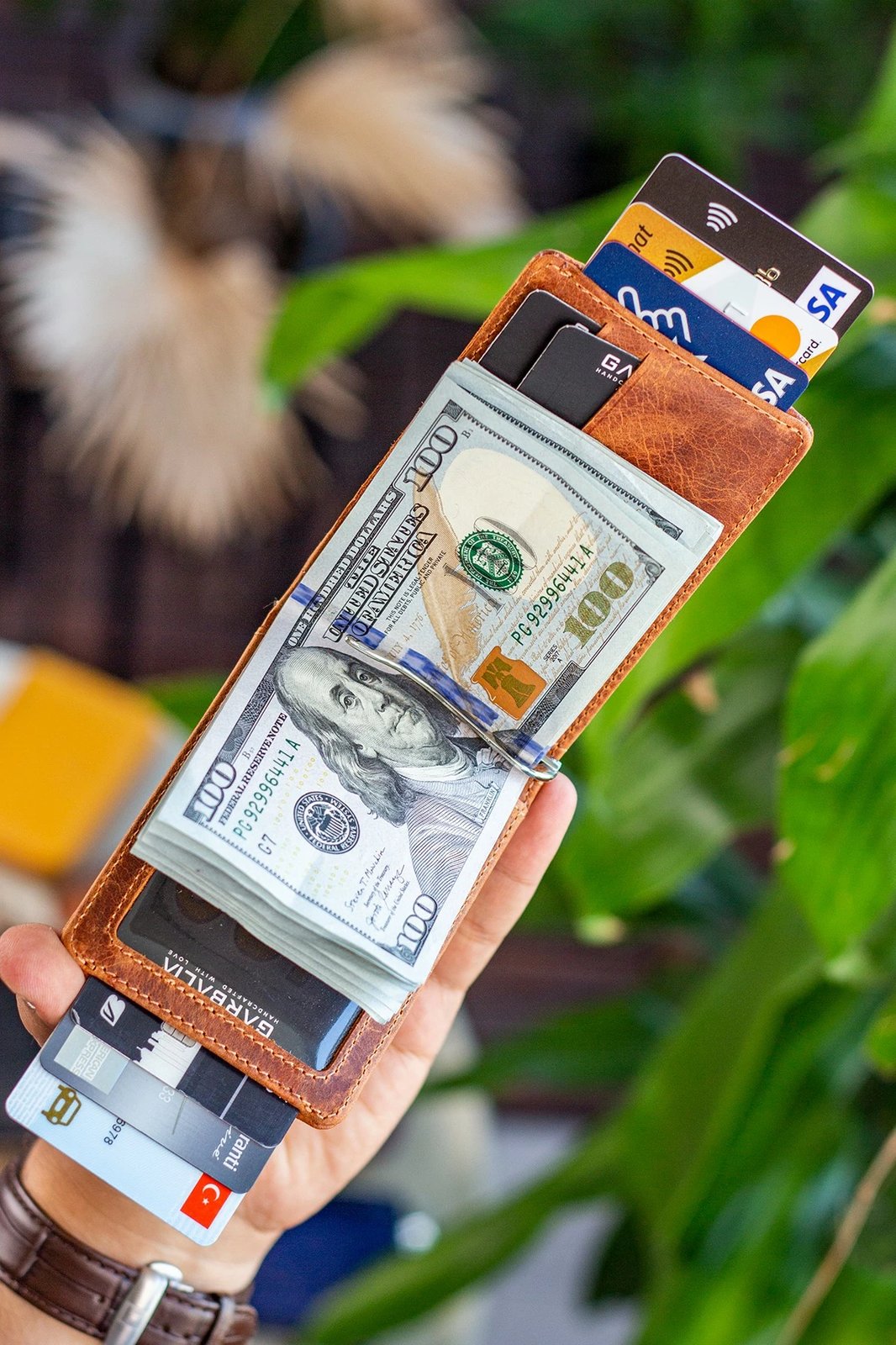 Portofol për meshkuj, lëkurë natyrale, ngjyrë tan, Celtic Crazy, Zoozie Bags