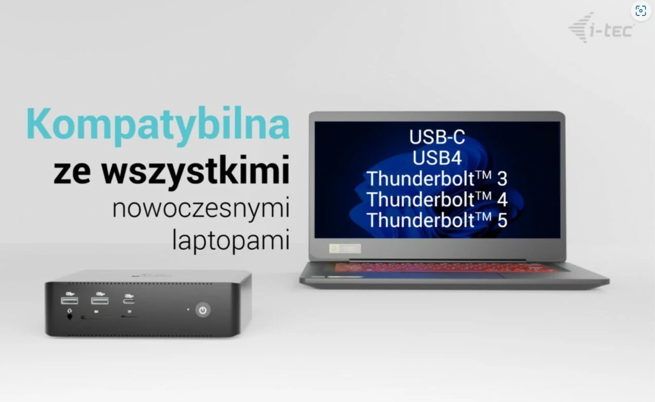 Kasë i-tec Thunderbolt 5 Quattro Display Docking Station, 5x USB, 2.5G LAN, Power Delivery 140W, e zezë