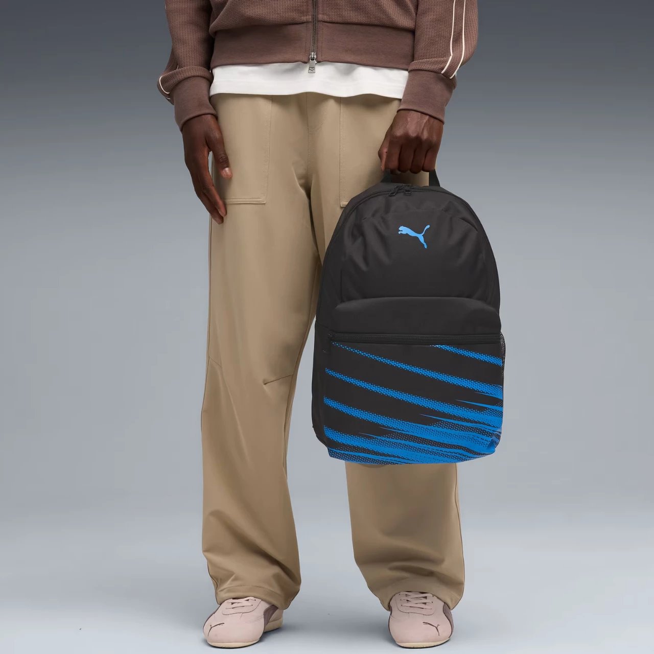 Çantë shpine Puma unisex, e zezë dhe kaltër