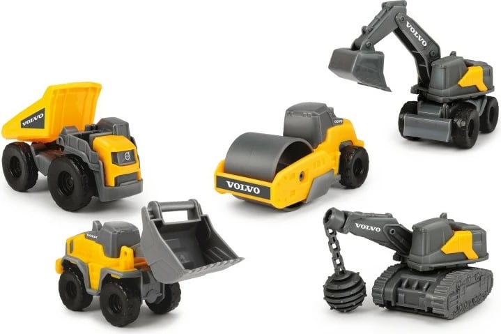 Set lodrash automjete ndërtimi Dickie Volvo CONSTR 5-pack, plastikë, verdhë/zezë
