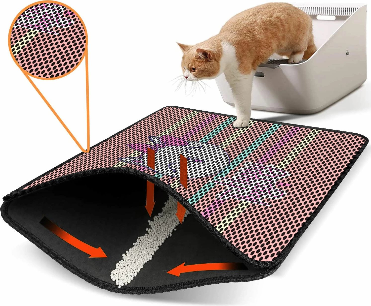 Tapet për rërë mace, shumëngjyrësh, Paws & Whiskers, Nrszn0009, 45x60cm