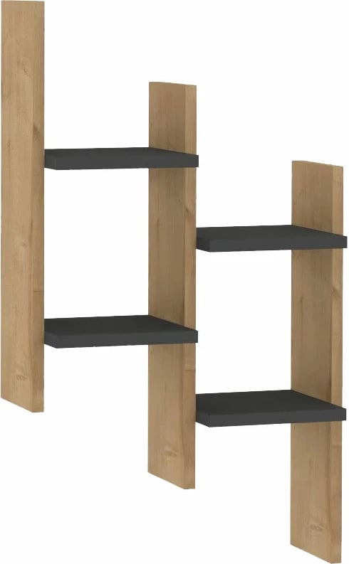 Raft muri Hanah Home, ngjyrë lis dhe antracit, 49.4x85x14.5 cm