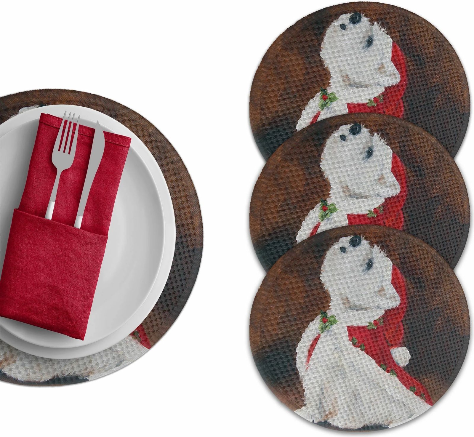 Ndamëse tavoline Hermia Concept, shumëngjyrëshe, 4 copë, 37cm