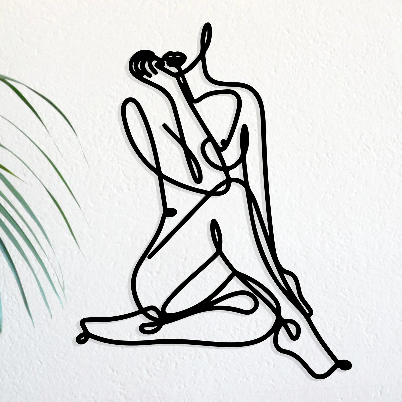 Aksesor dekorativ metalik për mur, Wallity, Eve, ngjyrë e zezë, 39x50cm