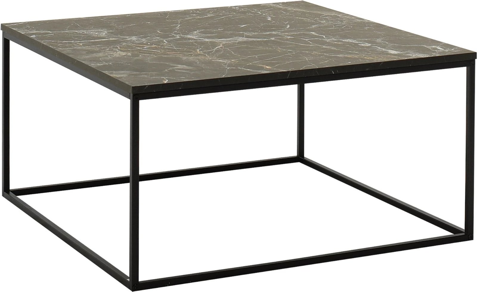 Tavolinë e ulët Hanah Home, Shp-980-Qq-1, ngjyrë e zezë dhe mermeri