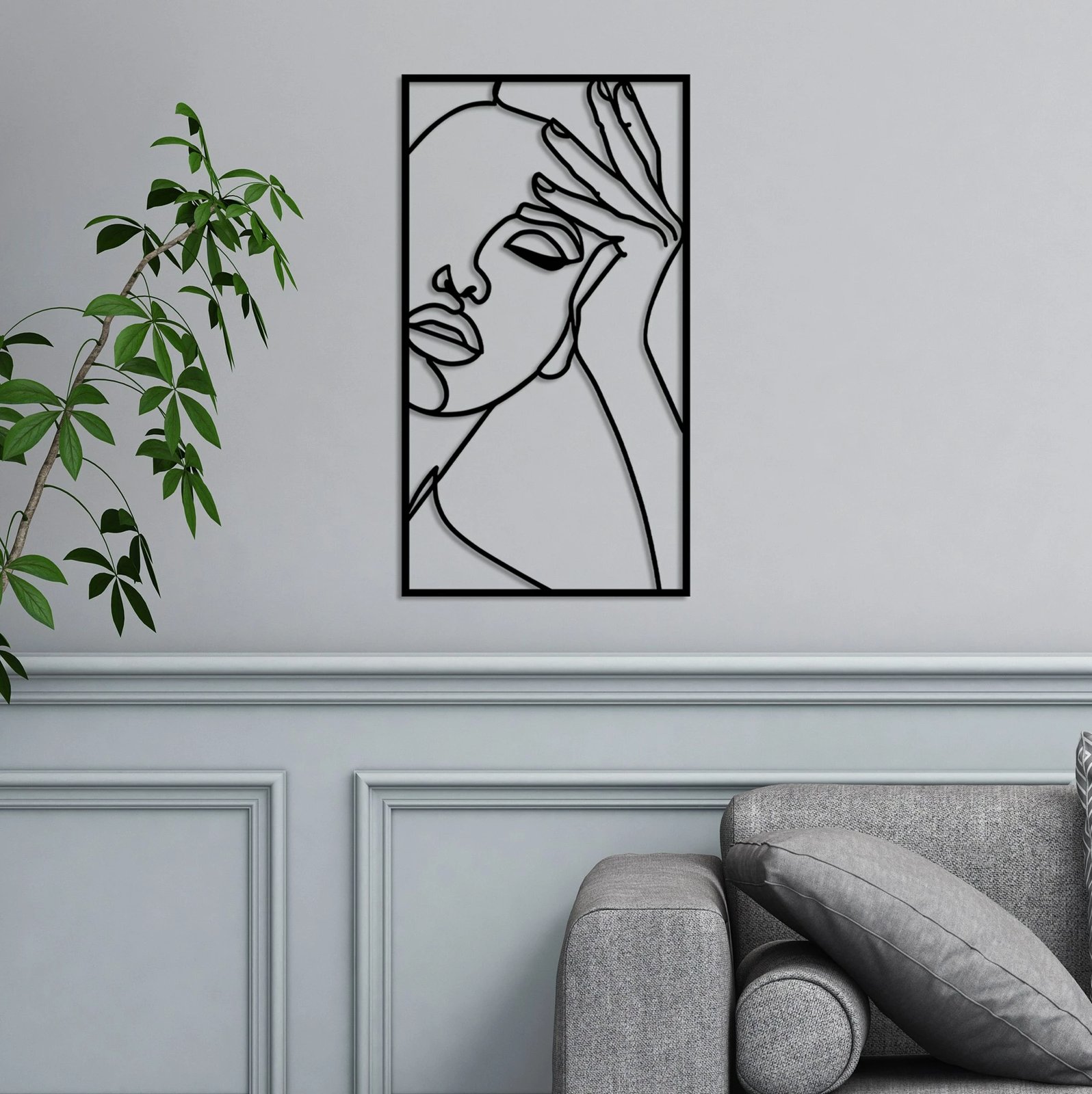 Aksesor dekorativ metalik për mur, Wallity, imagine - M