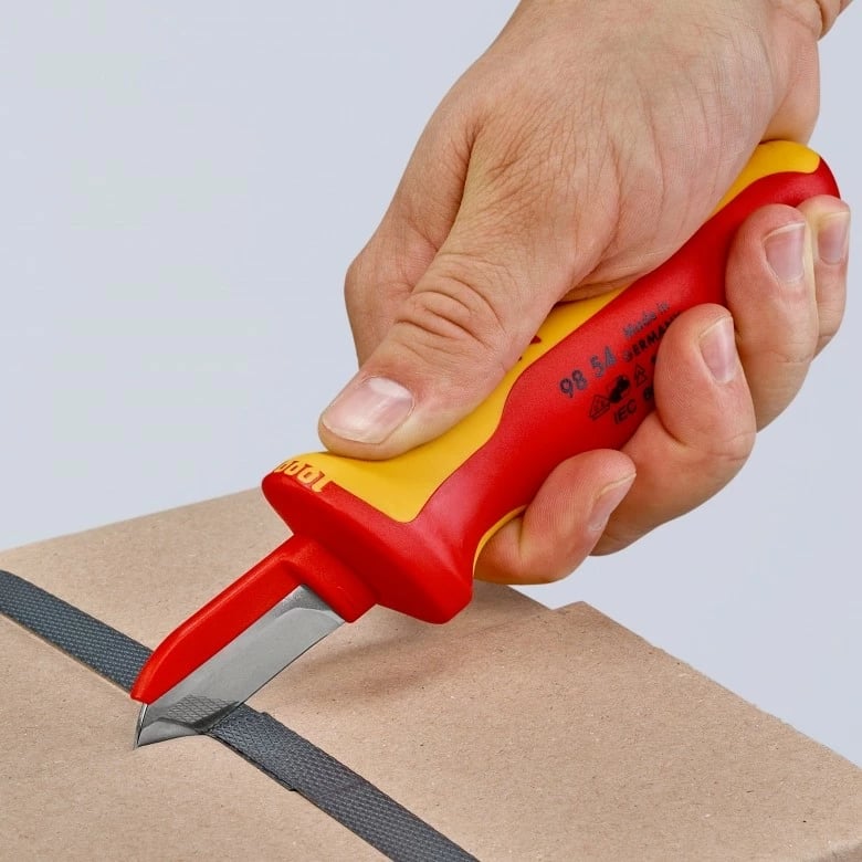 Thikë kabllosh Knipex 98 54, dorezë izoluese, e kuqe/verdhe