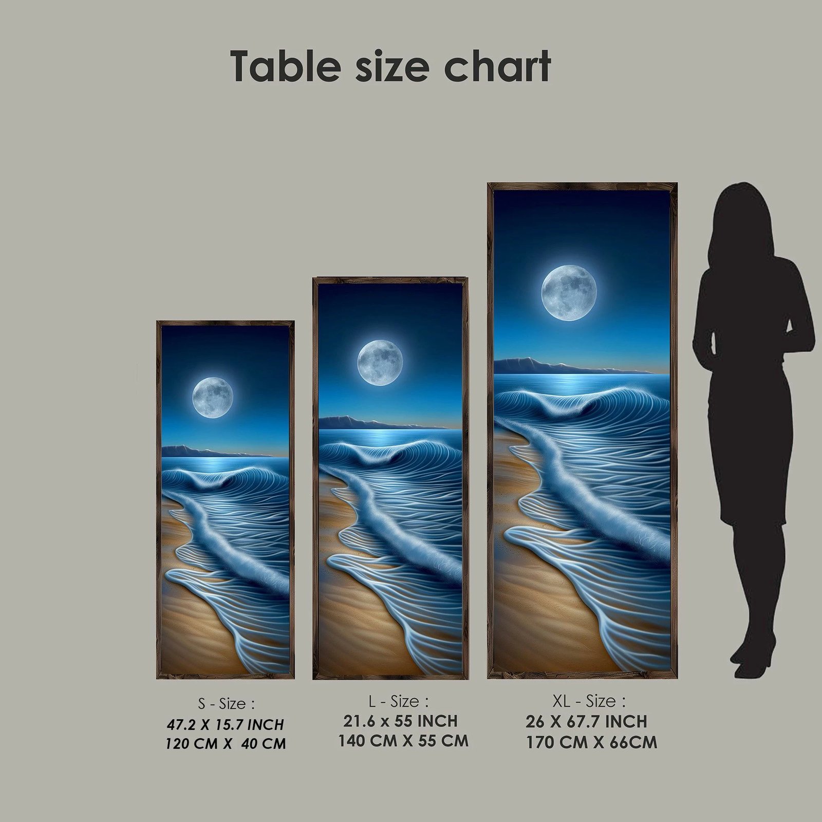 Pikturë dekorative me kornizë MDF, shumëngjyrëshe, Wallity LONG014-S/120-40, 40x120cm