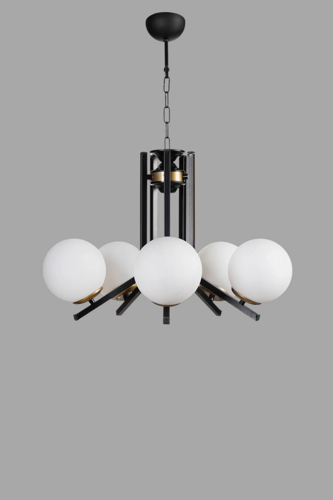 Llambë tavani Opviq, 8988-5, metal dhe xham, e bardhë dhe e zezë