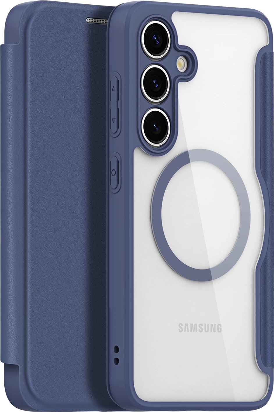 Mbështjellës Dux Ducis Skin X Pro për Samsung Galaxy S25+, me MagSafe, portofol, Blu