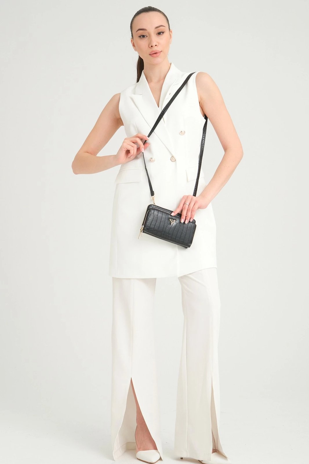 Portofol për gra Zoozie Bags, lëkurë PU, ngjyrë e zezë, model lizard