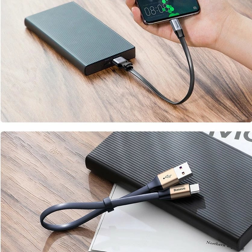 Kabllo USB-C Baseus Simple CATMBJ-BG1, 23cm, 40W, e zezë/argjendtë Kabllo USB-C Baseus Simple CATMBJ-BG1, 23cm, 40W, e zezë/argjendtë