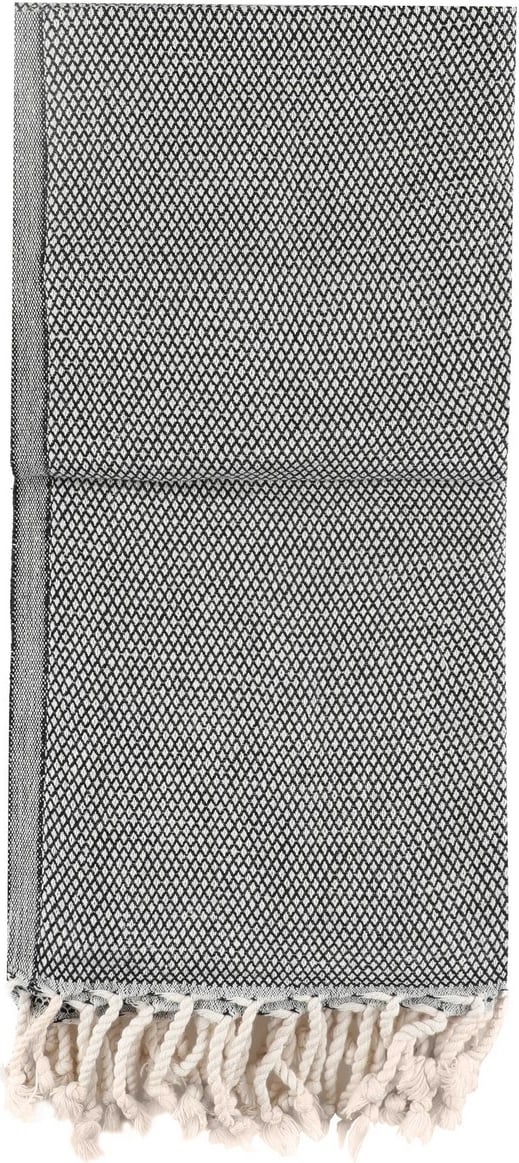 Peshqir plazhi Fouta Likya, ngjyrë e zezë dhe e bardhë, 95x190cm