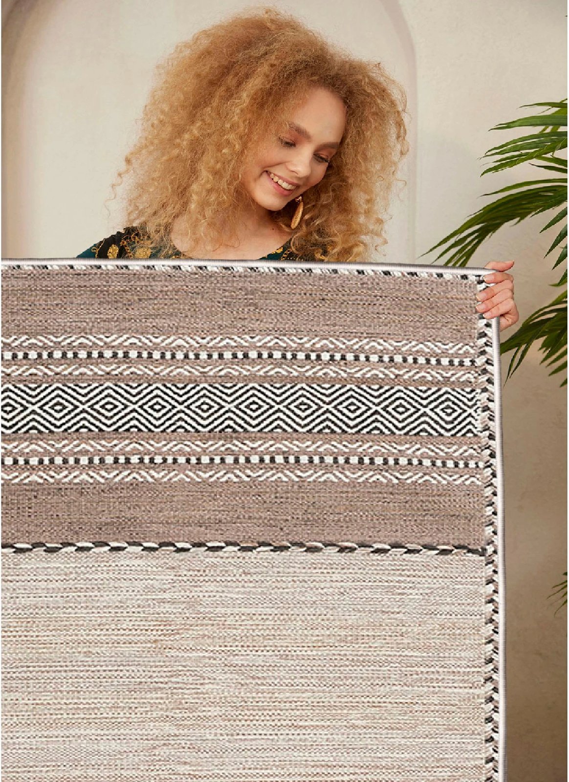 Qilim (50x80) Conceptum Hypnose, Woosonıl133, bezhë, kafe, e zezë