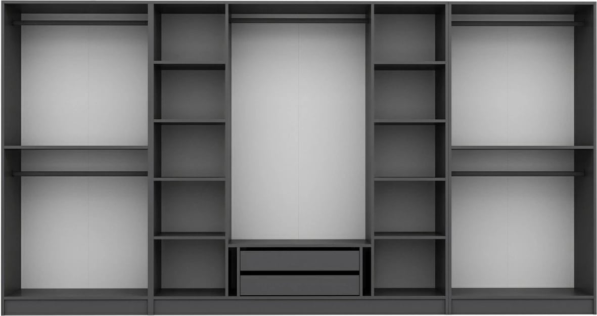 Dollap Skye Decor, ngjyrë antracit, 360x210x52cm, 8 pjesë