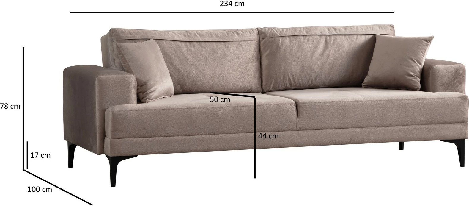 Divan treshe, ngjyrë bezhë, Astana