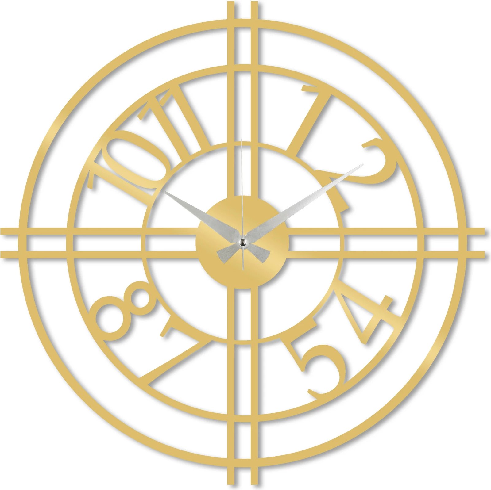 Orë muri dekorative prej metali, ngjyrë ari, Wallity, 49x49cm