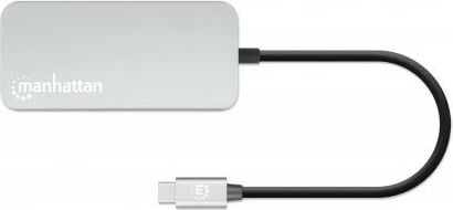 Docking station MANHATTAN USB-C 8-in-1, HDMI, RJ45, 3xUSB-A, gri