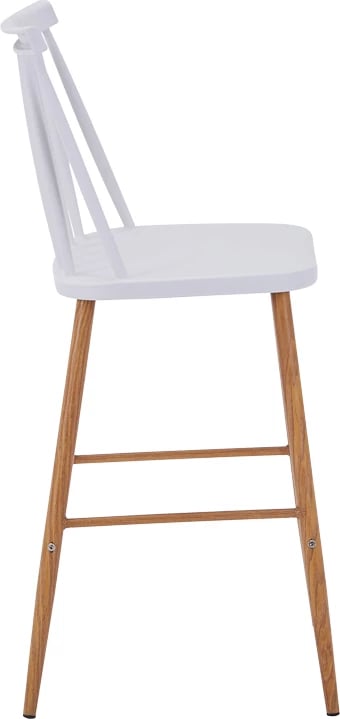 Karrige për bar Aurora I pp, ngjyrë bardhë - këmbë metali natyrale, 42x47x99cm