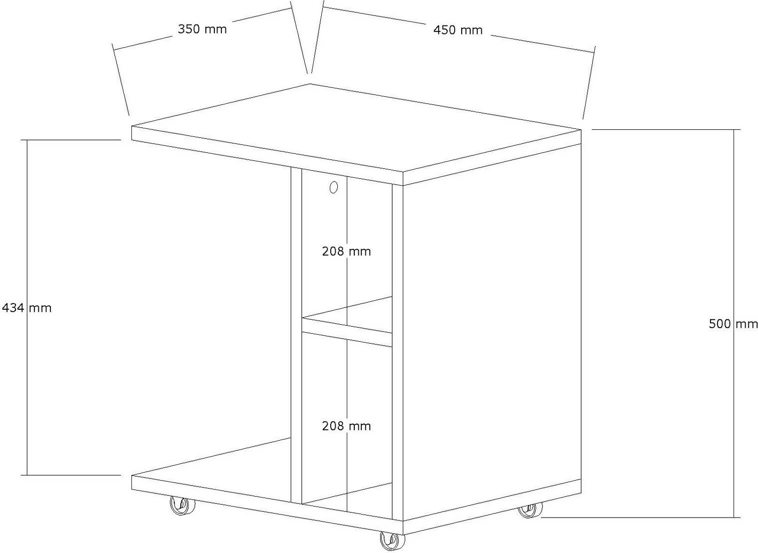 Tavolinë anësore Hanah Home, Amy, e bardhë