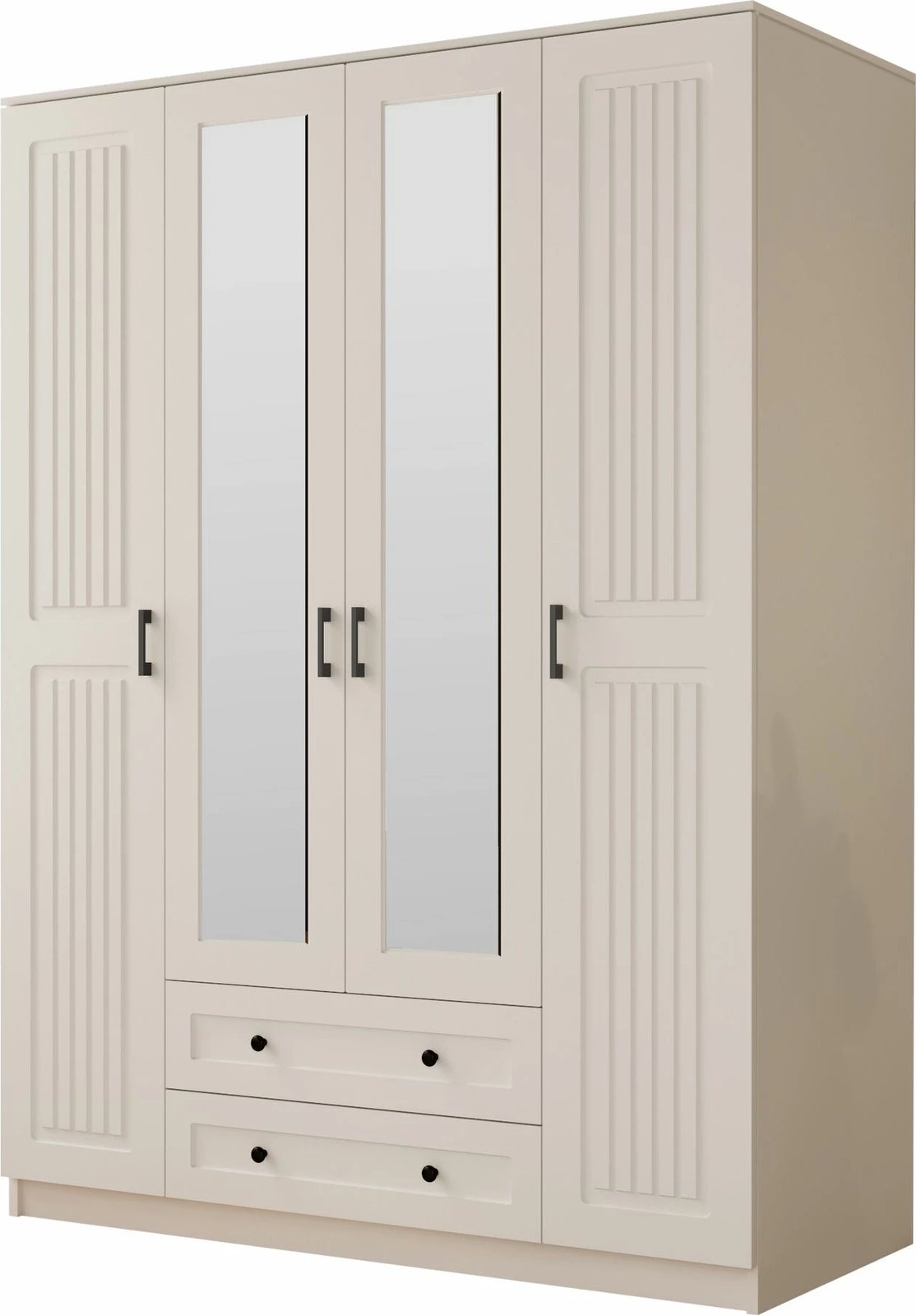 Dollap rrobash Skye Decor, ngjyrë e bardhë mat, RB-074, 140x184x52cm