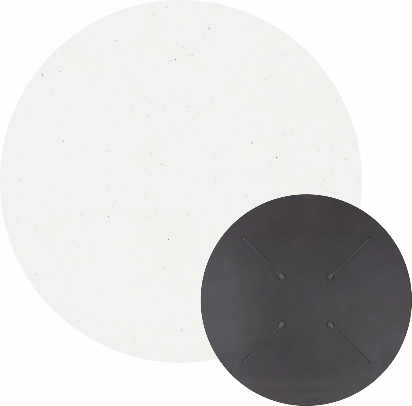 Sipërfaqe tavoline rrethore HPL, e bardhë, Φ60cm, set prej 2 copë, HM5841.22