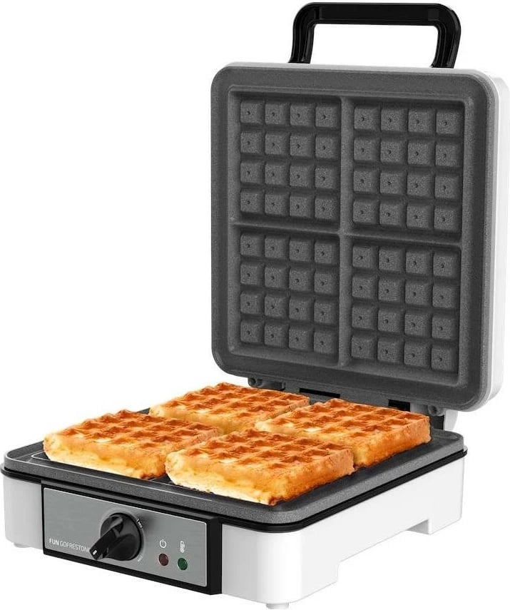 Aparat për waffle Cecotec Fun Gofrestone 4Inox, 1200W, argjendtë