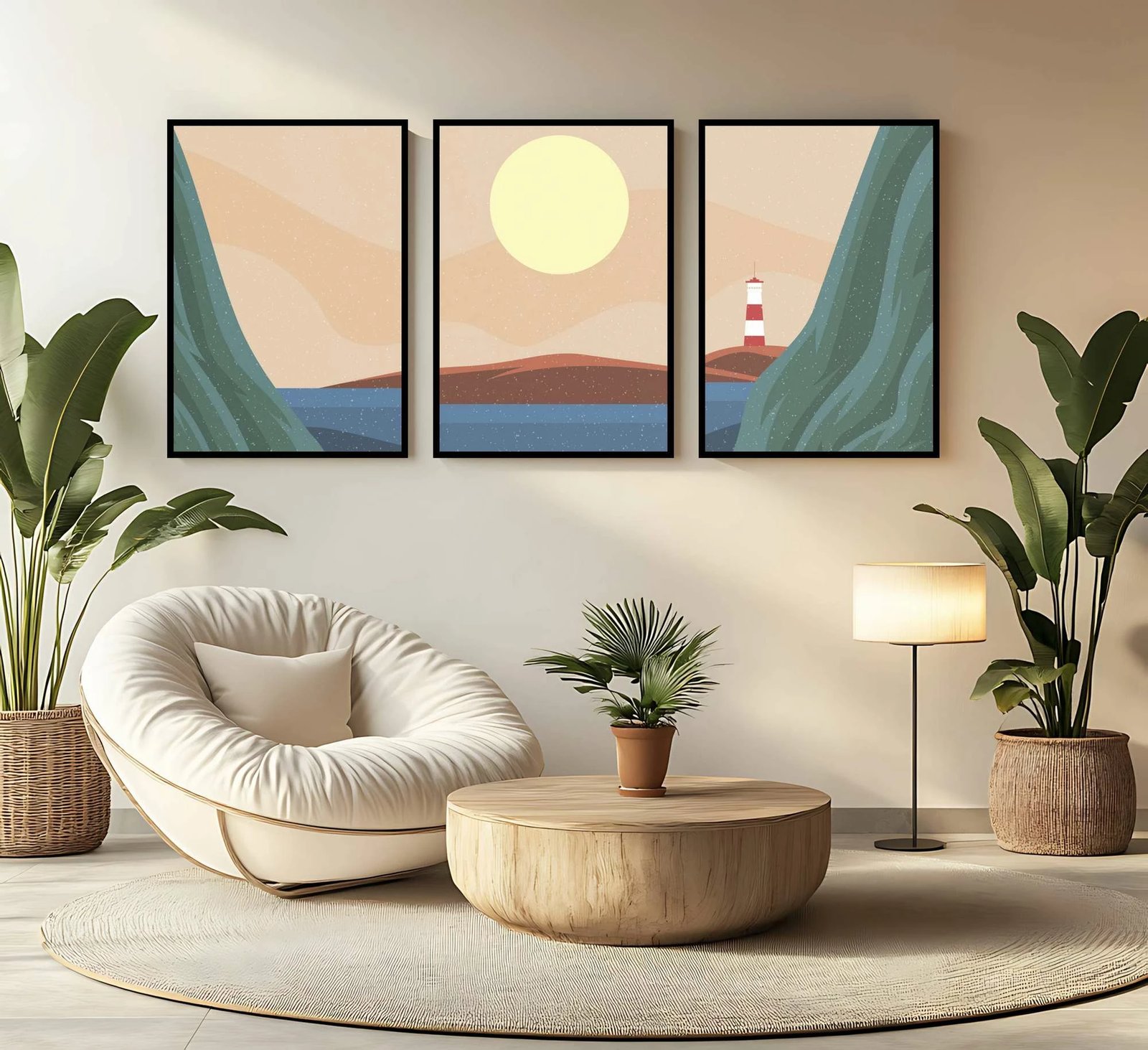 Pikturë dekorative me kornizë MDF (3 pjesë), Wallity, Mp3-00103, 30x40cm