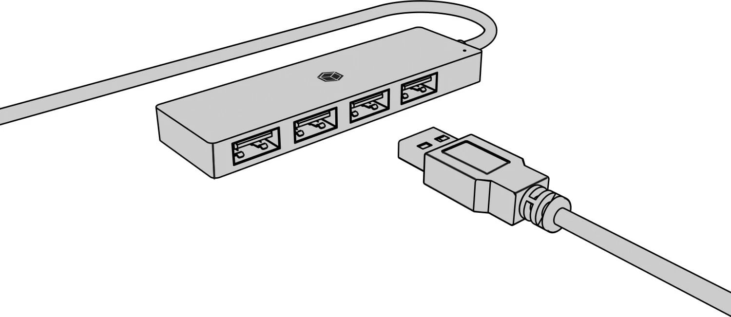 Kasë USB IcyBox IB-HUB1424-C3, 4 porta, USB 3.2 Gen 1, Type-C/Type-A, e zezë