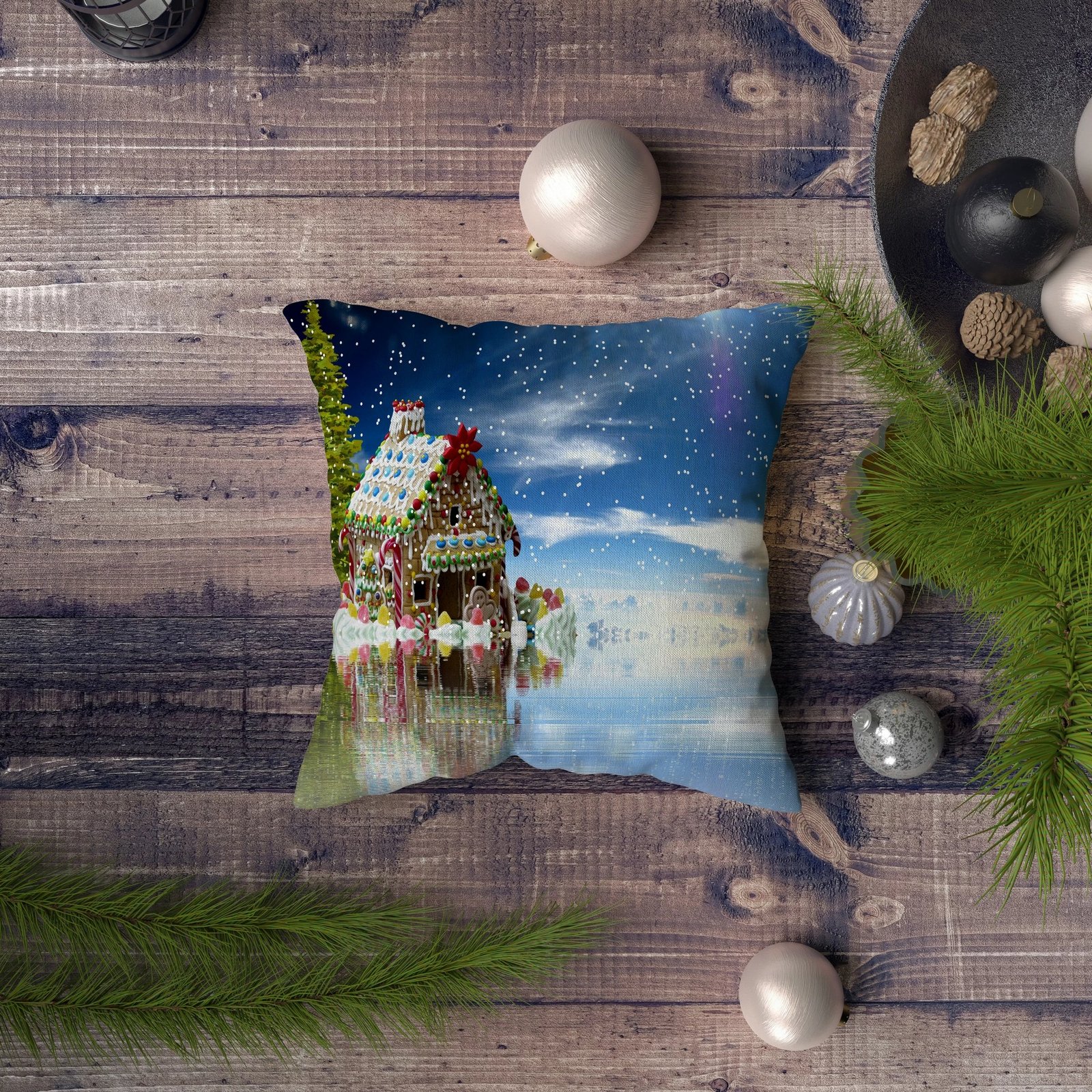 Jastëk dekorativ Aberto Design, NYXMAS035, shumëngjyrësh, 43x43cm