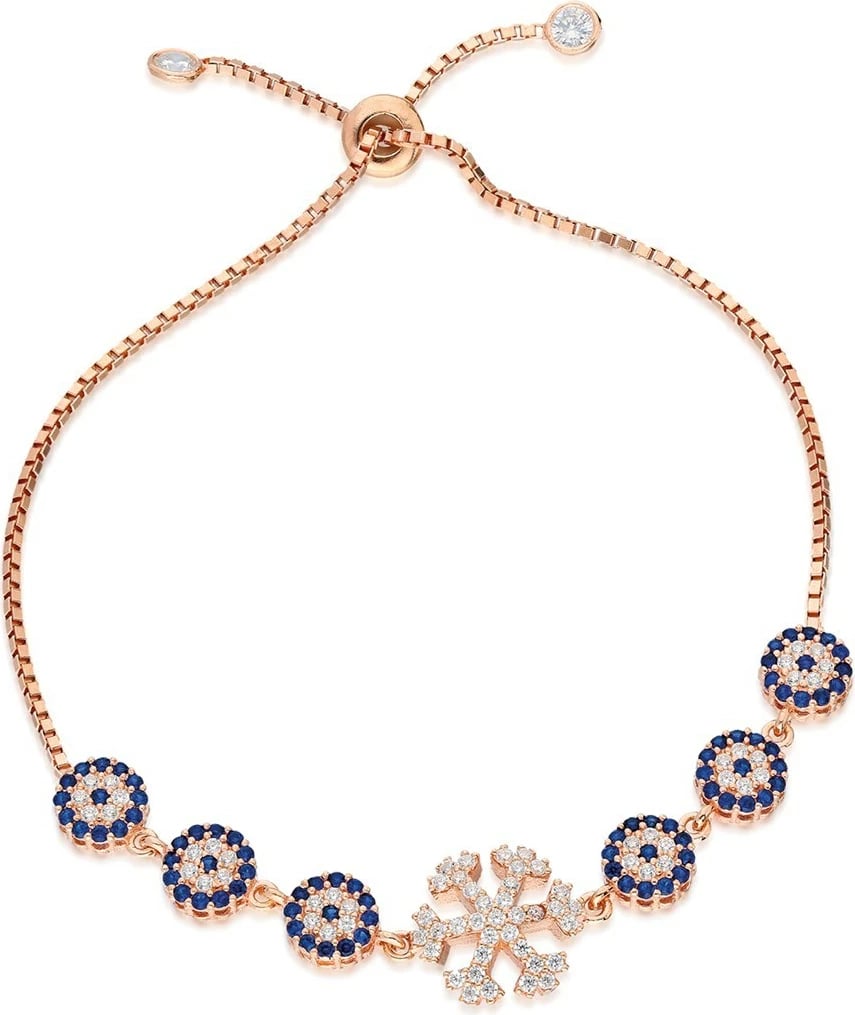 Byzylyk argjendi Jumeon, TRDYL311, rozë gold, bardhë, kaltër navy