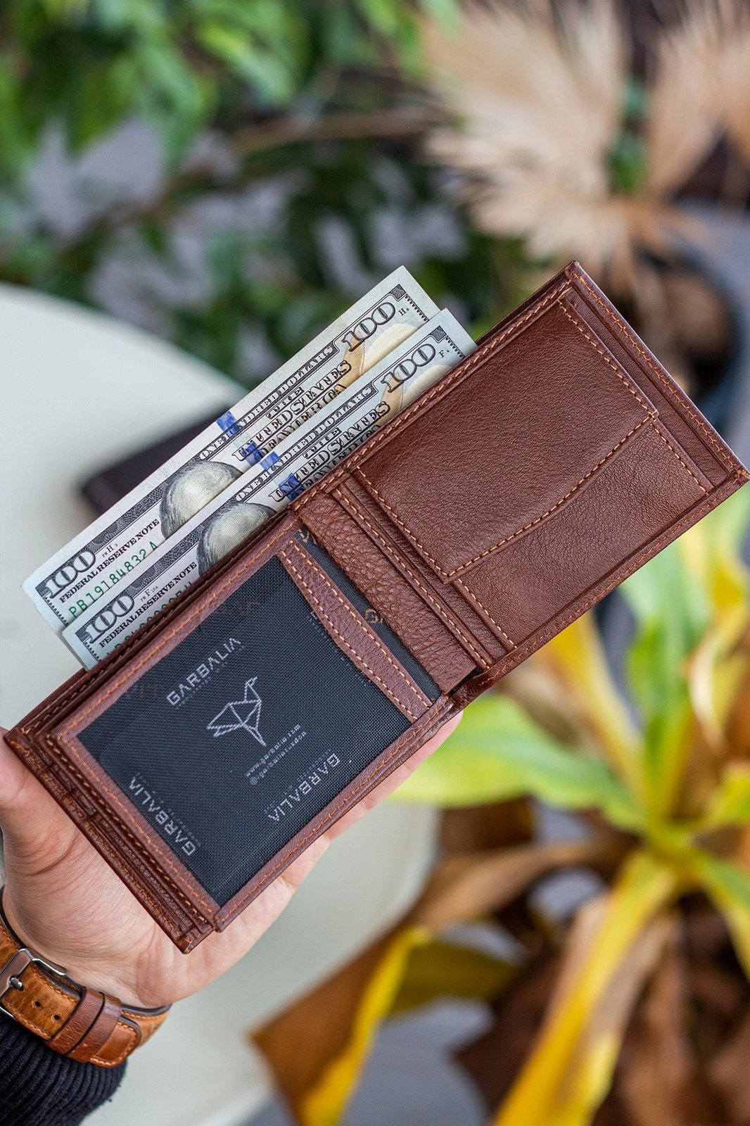 Portofol për burra, lëkurë natyrale, ngjyrë tan, Zoozie Bags Liverpool