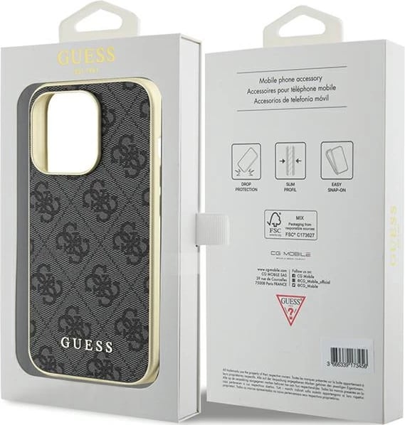 Mbështjellës Guess GUHCP15LGF4GGR për iPhone 15 Pro 6.1", 4G Charms Collection, Gri Mbështjellës Guess GUHCP15LGF4GGR për iPhone 15 Pro 6.1", 4G Charms Collection, Gri