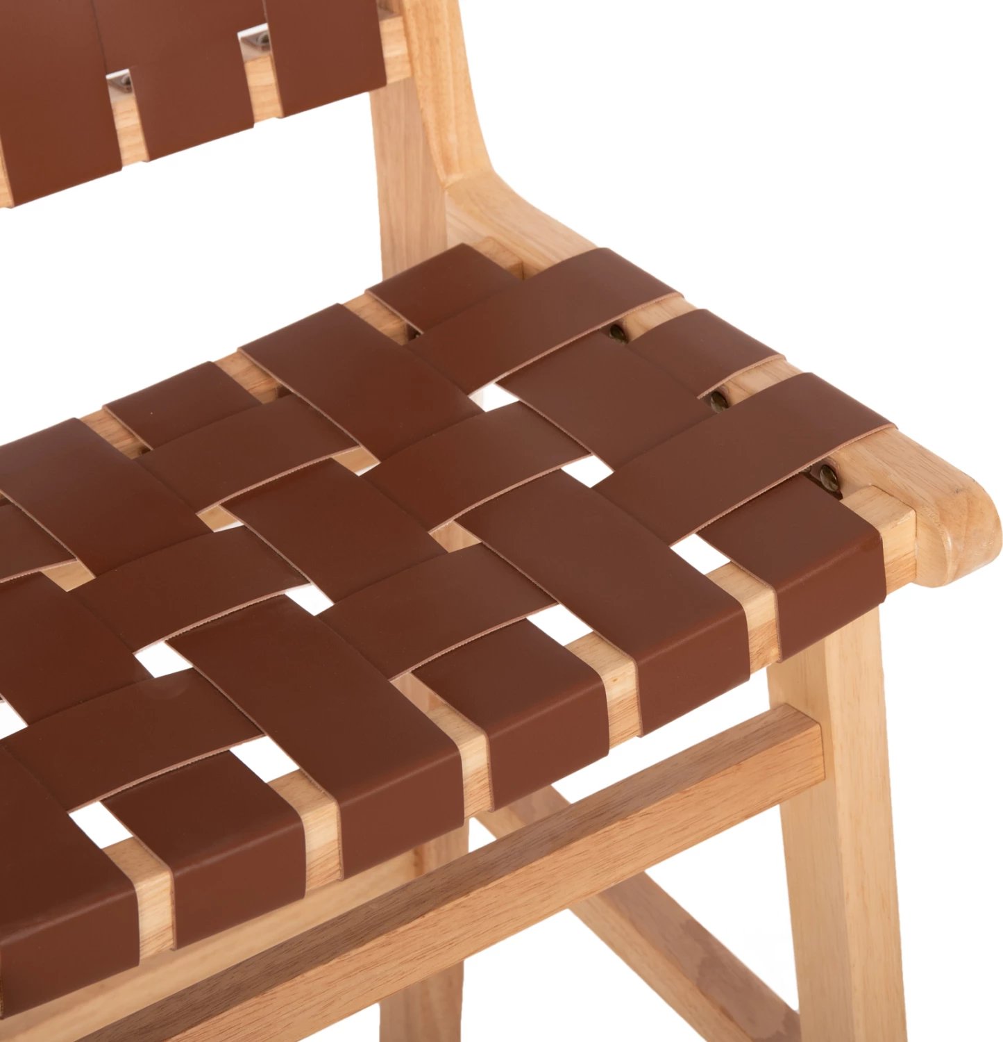 Karrige për bar FELIPE, lartësi mesatare, FH9329.01, dru TOON, ngjyrë natyrale, PU kafe, 45x47x94H cm