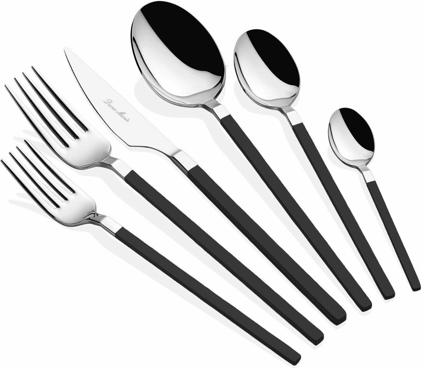 Set lugësh, pirunësh e thikash (36 copë), Hermia Concept, Carre, argjend e zi