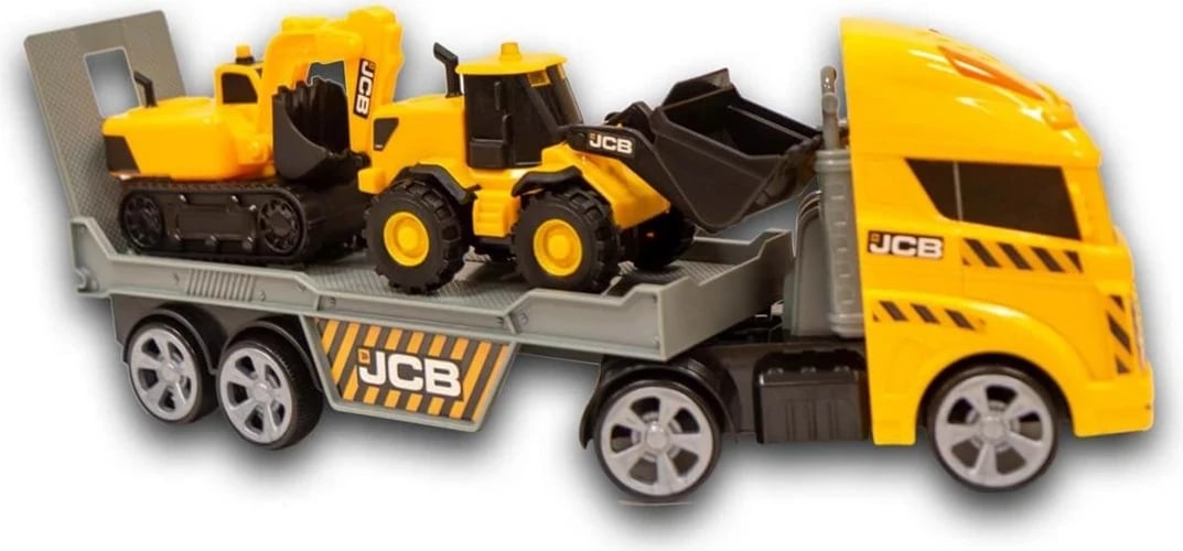 Set lodrash Teamsterz JCB, kamion tërheqës dhe makineri ndërtimi, Verdhë