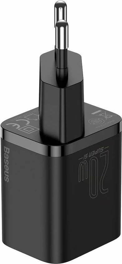 Karikues muri Baseus Super Si 1C, 20W, USB-C, me kabllo USB-C në Lightning 1m, Zi Karikues muri Baseus Super Si 1C, 20W, USB-C, me kabllo USB-C në Lightning 1m, Zi