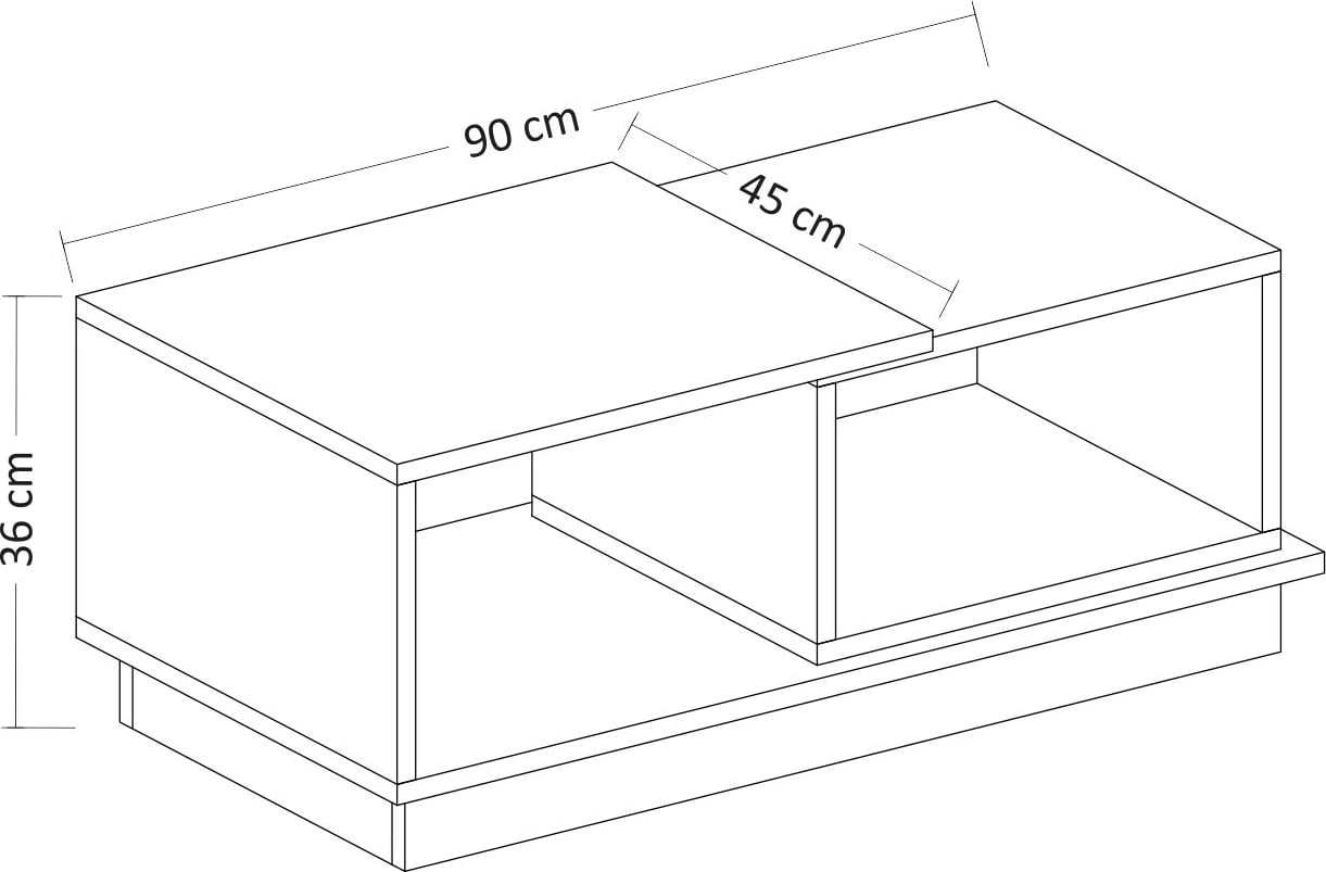 Tavolinë kafeje, Skye Decor, Viyana, e bardhë dhe lis