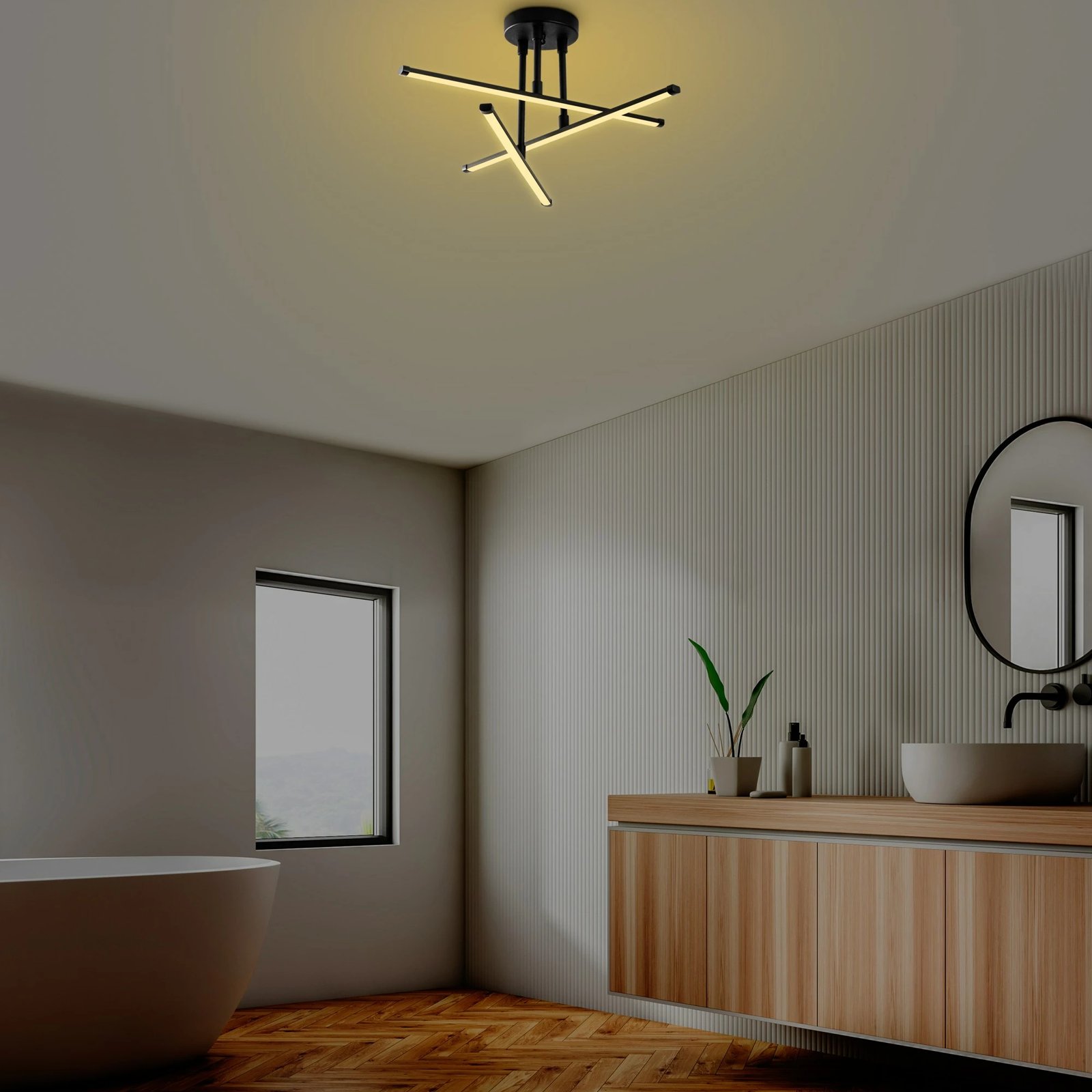 Llambë tavani Opviq, Ledflower-13649, e zezë, 51x26cm Llambë tavani Opviq, Ledflower-13649, e zezë, 51x26cm