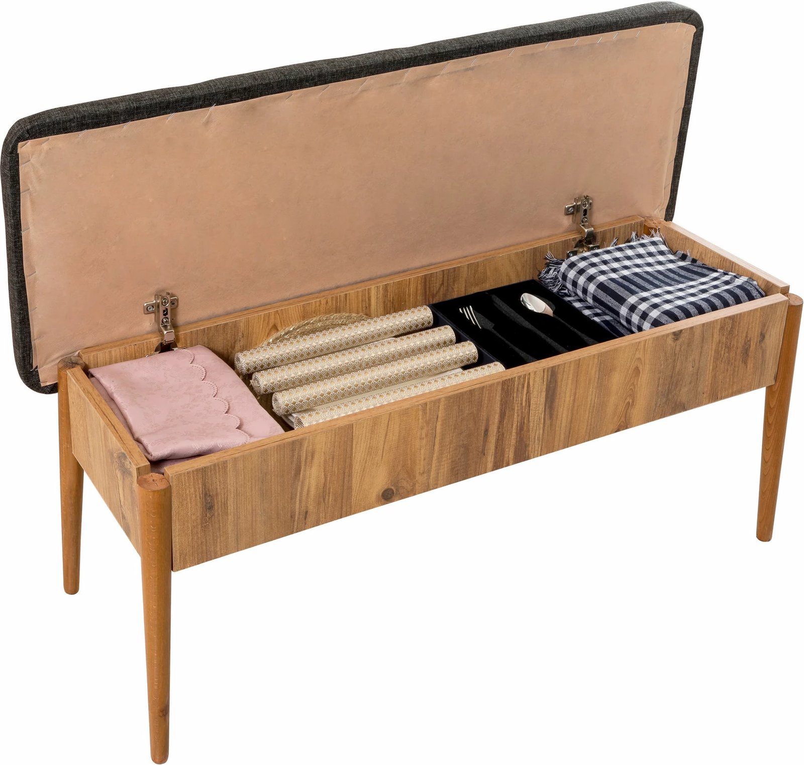 Tavolinë me karrige, zgjatshme, 4 copë, Hanah Home Vina 1053, ngjyrë anthracite dhe atlantic pine