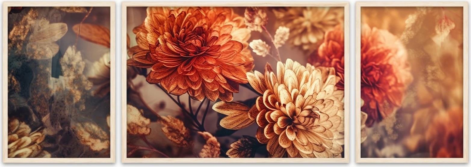 Pikturë dekorative me kornizë MDF (3 copë), Wallity, Huhu308, 50x140