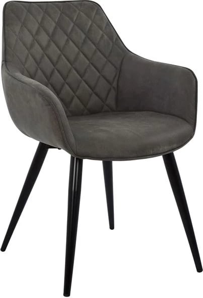 Karrige me krahë Mando, FH8006.10, stof Nubuck gri, 60x60x84 cm, set prej 2 copë