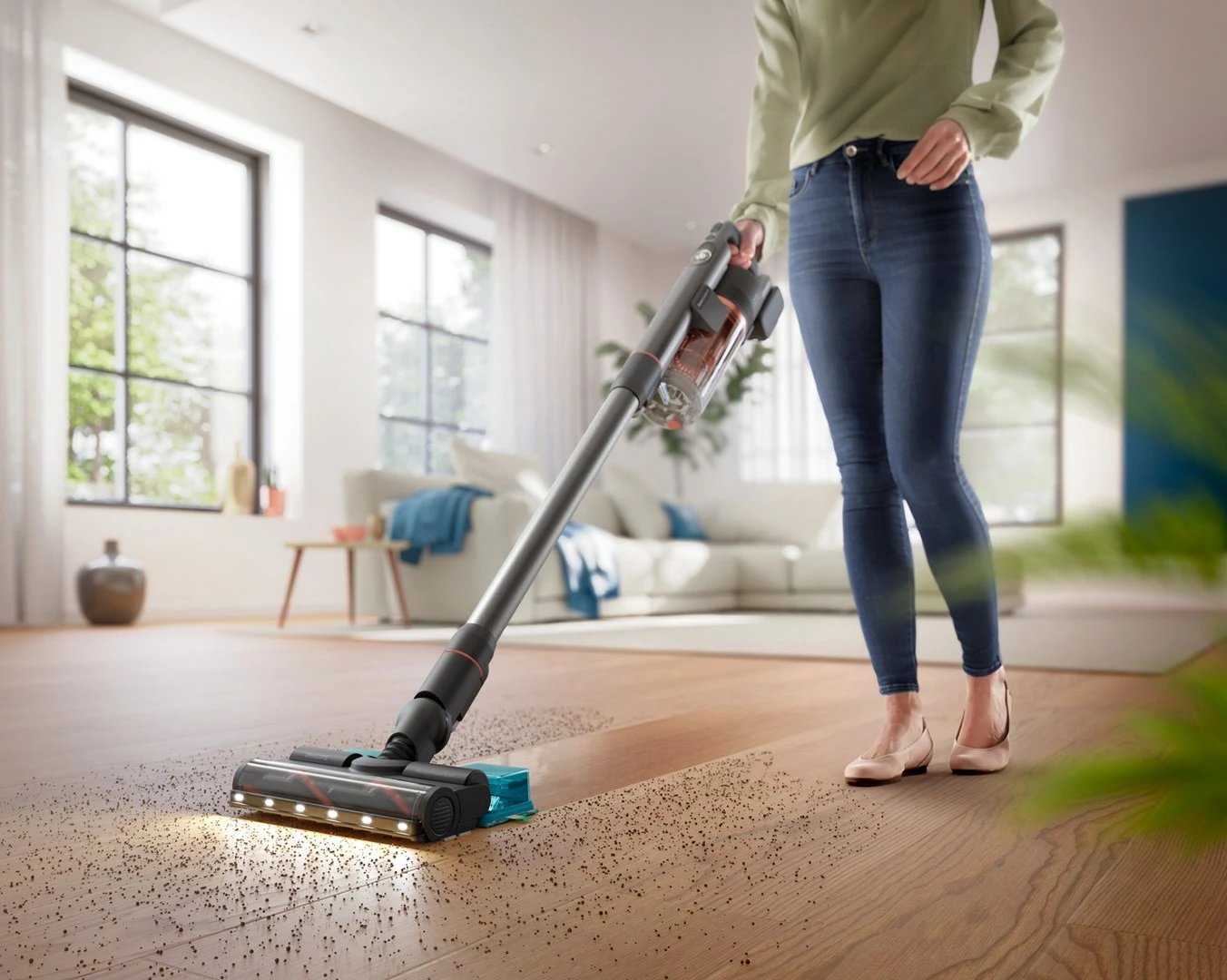 Fshesë me korrent pa kabllo Philips 7000 series Aqua XC7057/01, 0.6L, Li-Ion, E zezë